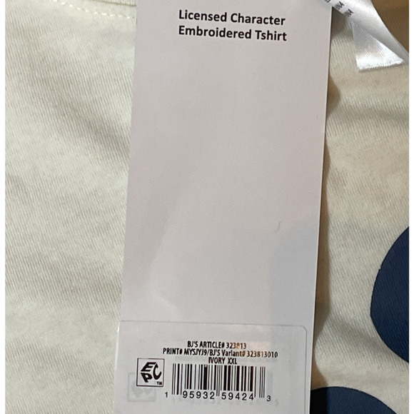 Disney Mickey Mouse Womens Size XXL Embroidered Flowers Cream SS T-shirt Freeze - Picture 6 of 12